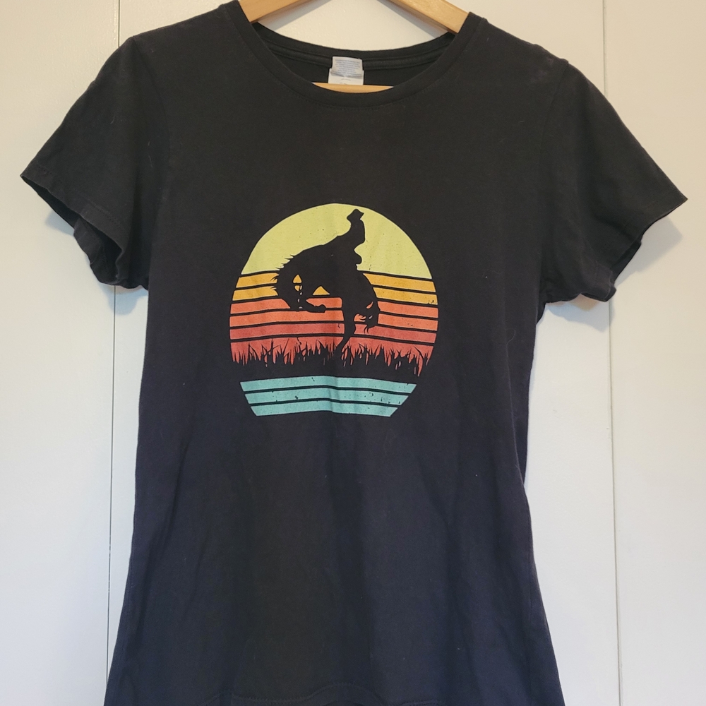 Cowboy Sunset Black T-Shirt